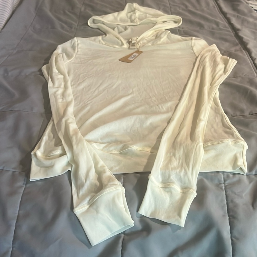 Skims mesh hoodie in bone size Large